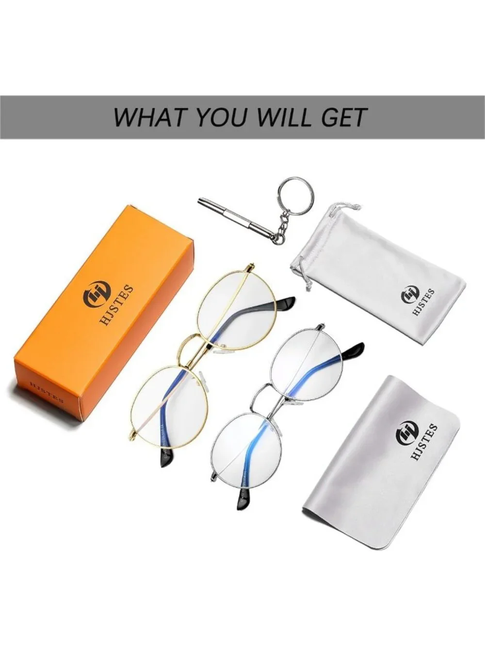 Retro Round Blue Light Glasses for Men & Women | Clear Lens Metal Frame Eyewear